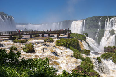 Scenic view of waterfall