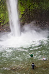 Scenic view of waterfall