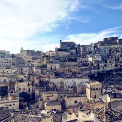 High angle view of buildings in city
