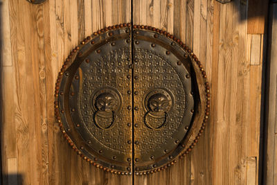 Close-up of wooden door