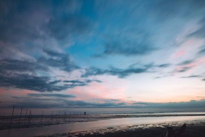 Scenic view of dramatic sky over sea