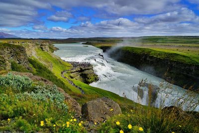 Scenic view of river against sky