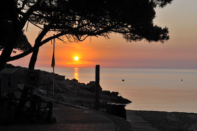 Scenic view of sea at sunset