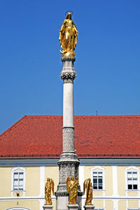 St marys monument by zagrebs cathedral against clear blue sky