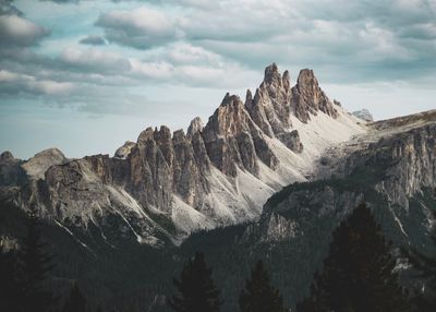 Scenic view of rocky mountains against sky