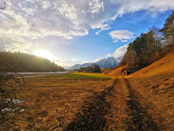 Scenic view of field against sky