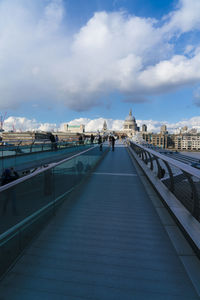 View of bridge against cloudy sky