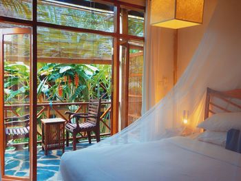 View of hotel seen through balcony