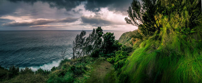 Panoramic shot of sea against sky