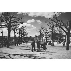 People walking on road