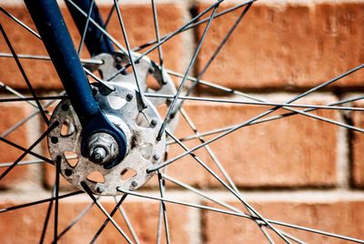 Close-up of bicycle wheel