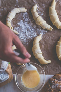 Midsection of person preparing food