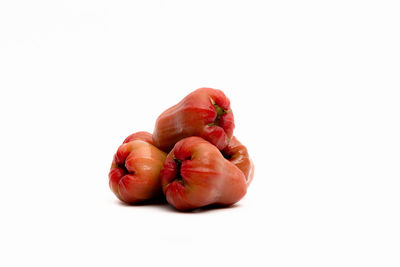 Close-up of apple against white background