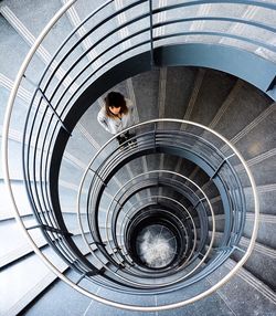 Low angle view of spiral staircase