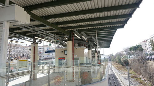 View of railroad station platform