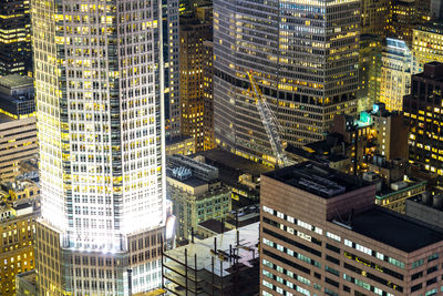 Aerial view of modern buildings in city