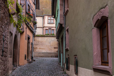 Narrow alley amidst houses in town