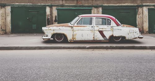 Abandoned car in park