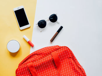 High angle view of sunglasses on table
