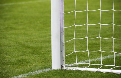 Close-up of soccer field