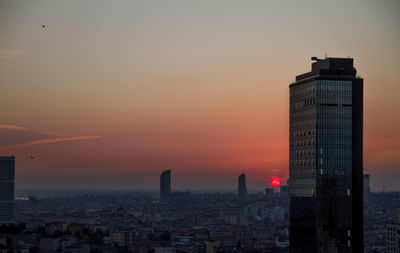 Cityscape at sunset