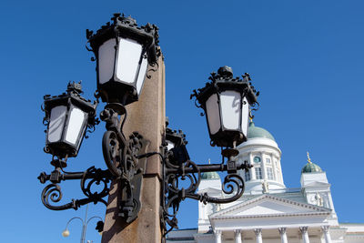 Low angle view of tower against clear sky