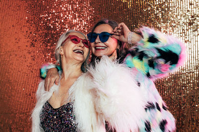 Cheerful women celebrating during party