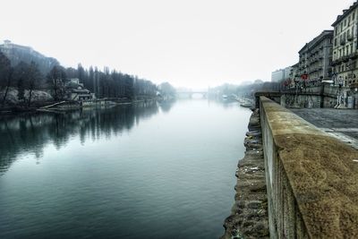 Scenic view of river against clear sky