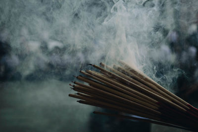 Incense sticks in a buddhist temple