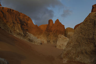 Rock formations against sky