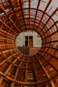 Low angle view of spiral staircase