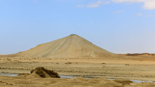 Scenic view of desert against clear sky