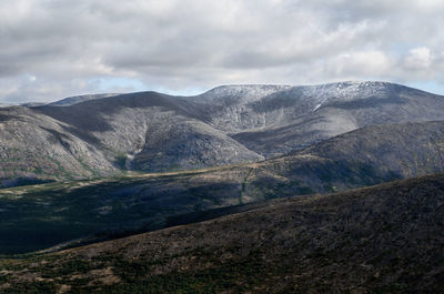 Scenic view of mountains against sky
