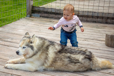 Full length of cute baby girl