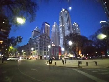 City street and buildings at night