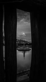 Bridge over river against sky