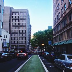 Traffic on road in city