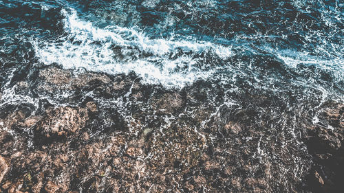 High angle view of beach