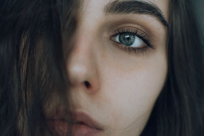 Close-up portrait of a beautiful woman