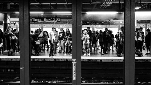 Passengers waiting for train at platform