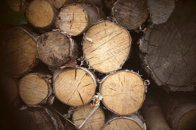 Full frame shot of logs