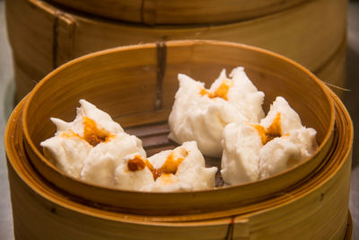 Close-up of food in plate on table