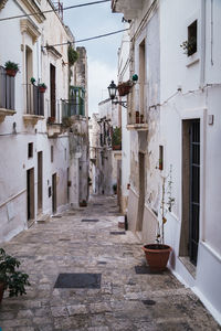 Narrow alley amidst buildings in city