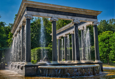 Fountain in front of building