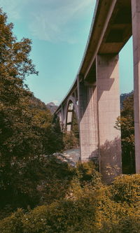 Low angle view of bridge against sky