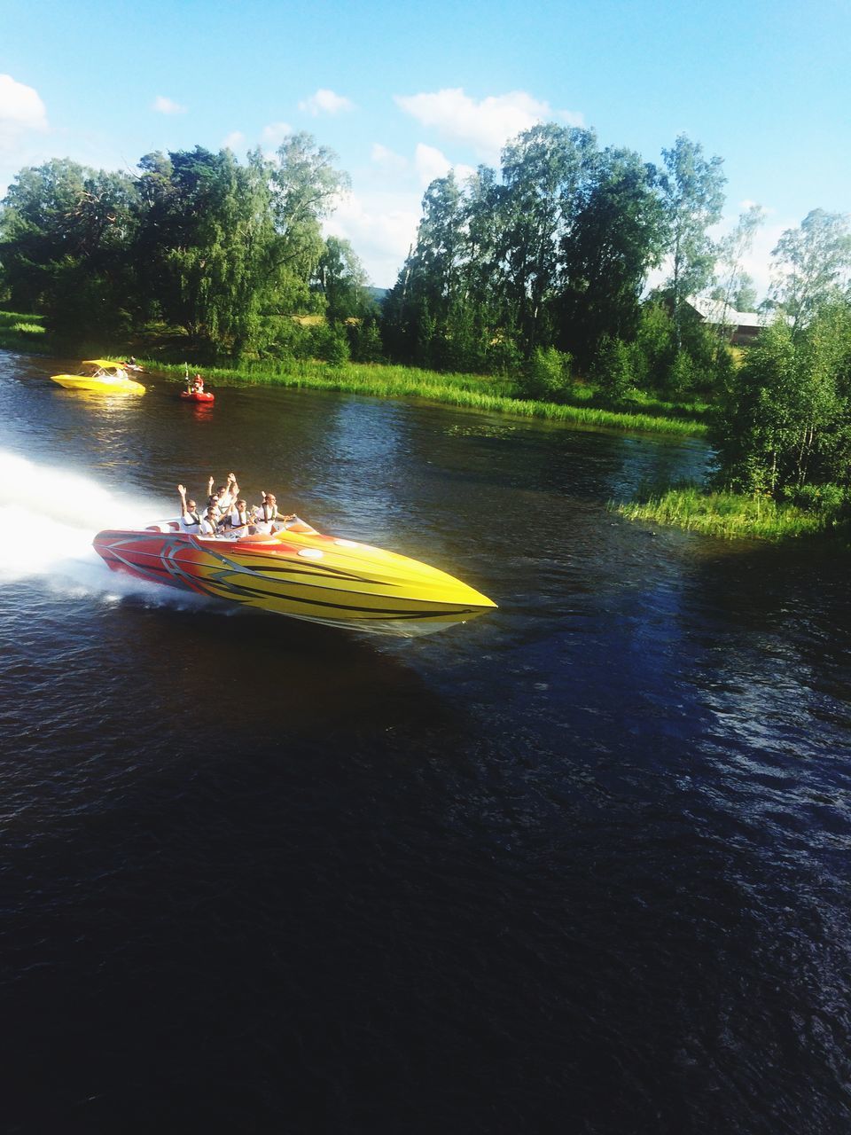 water, transportation, mode of transport, tree, nautical vessel, boat, river, waterfront, lake, moored, sky, nature, reflection, tranquility, travel, scenics, beauty in nature, tranquil scene, day, outdoors