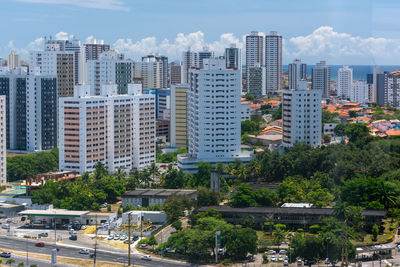View from the top of financial buildings on avenida tancredo neves in the city of salvador, bahia.