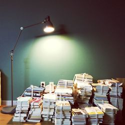 View of illuminated lights at night