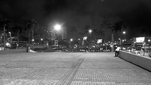 Illuminated street light at night