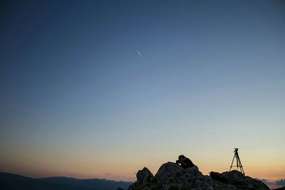 Scenic view of mountains at sunset